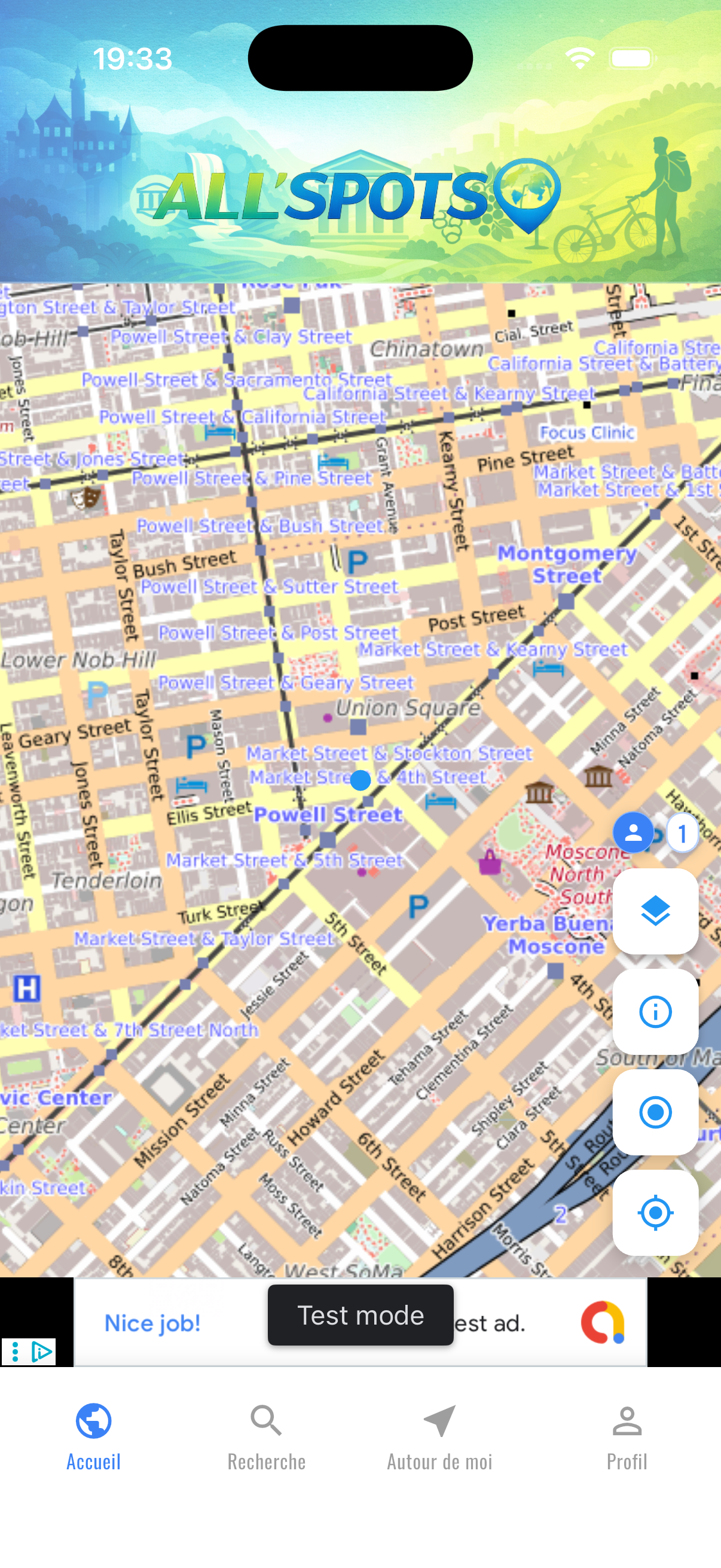 AllSPOTS démo écran 1