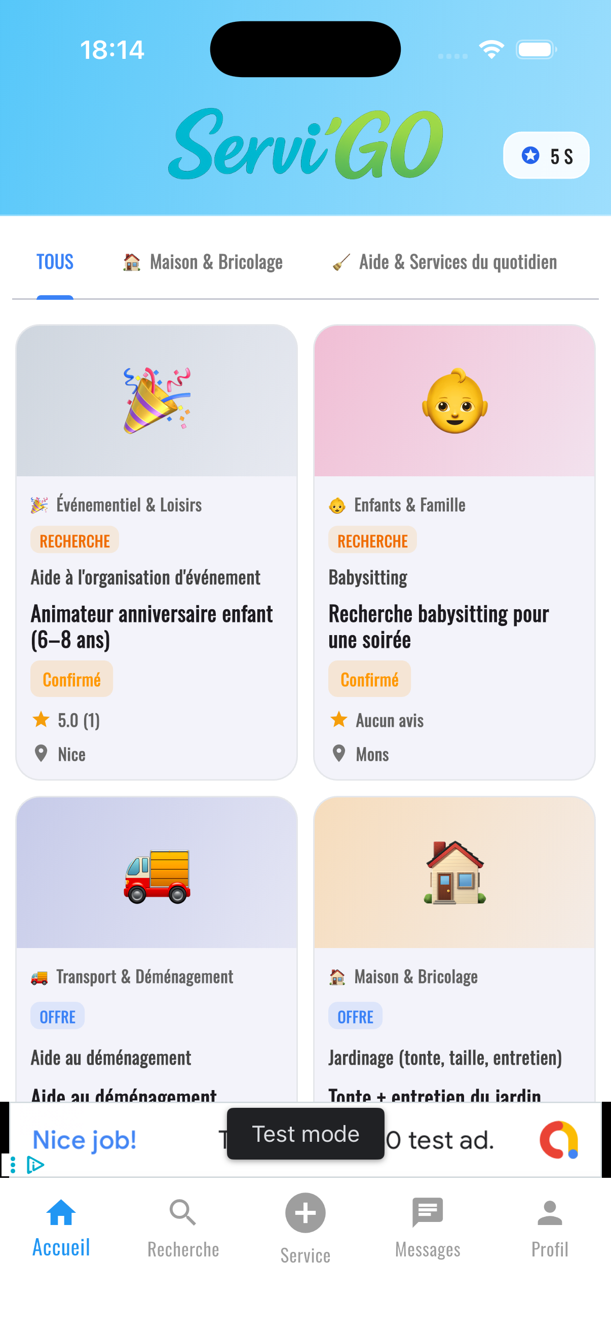 Servi'GO démo écran 1